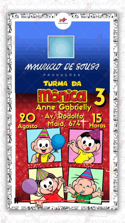 Convite Animado Simples Turma da Monica