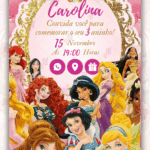 Convite Interativo Princesas Disney