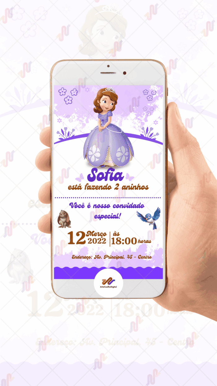 Convite digital Princesa Sofia - Imagem 2