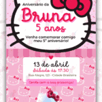 Convite Digital Hello Kitty