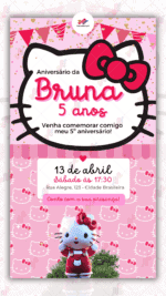 Convite Digital Hello Kitty