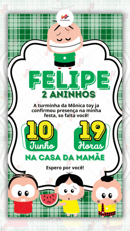 Convite Virtual Turma da Monica Toys