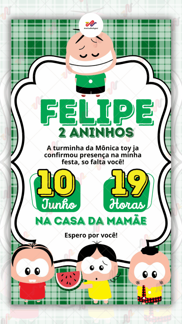 Convite Virtual Turma da Monica Toys - Imagem 1
