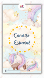 Convite Animado Plus Unicórnio