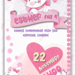 Convite Animado Simples Gata Marie
