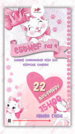 Convite Animado Simples Gata Marie