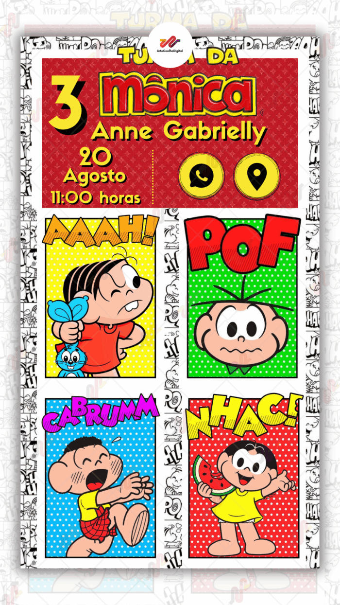 Convite Interativo Turma da Monica - Imagem 1