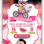 Convite Animado Simples Turma da Monica - Magali