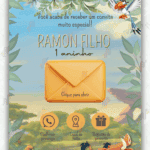 Convite Interativo Gold Plus Rei leão