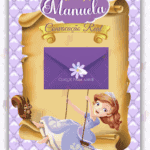 Convite Interativo Gold Princesa Sofia