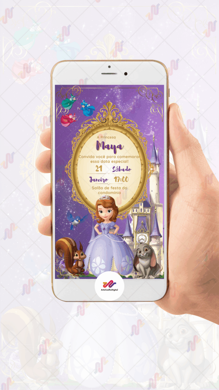 Convite digital Princesa Sofia - Imagem 2