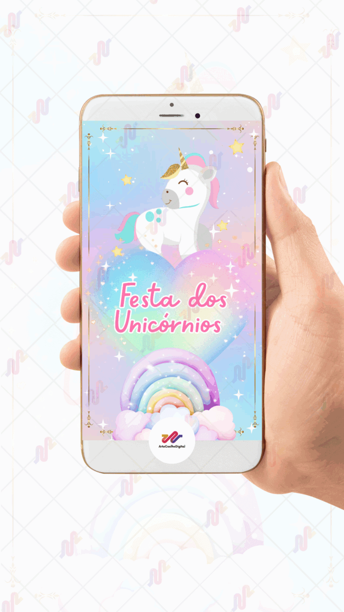 Convite Animado Plus Unicórnio - Imagem 2