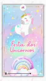 Convite Animado Plus Unicórnio