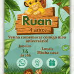 Convite Interativo Rei Leão