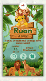 Convite Interativo Rei Leão