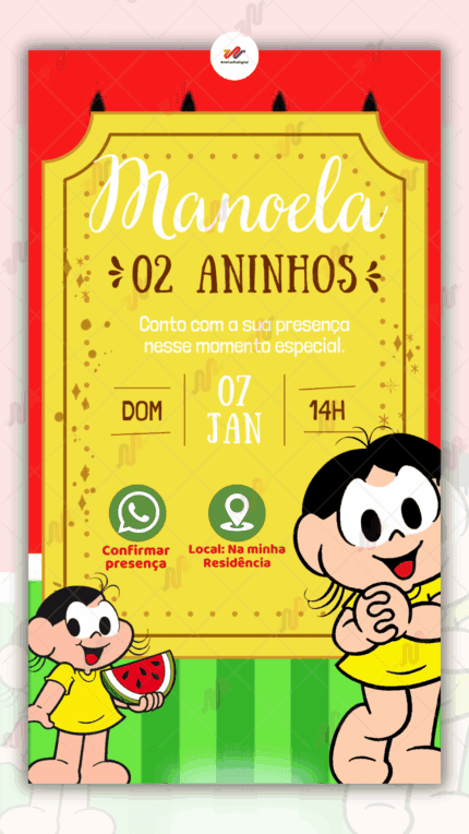 Convite Interativo Magali Turma da Monica