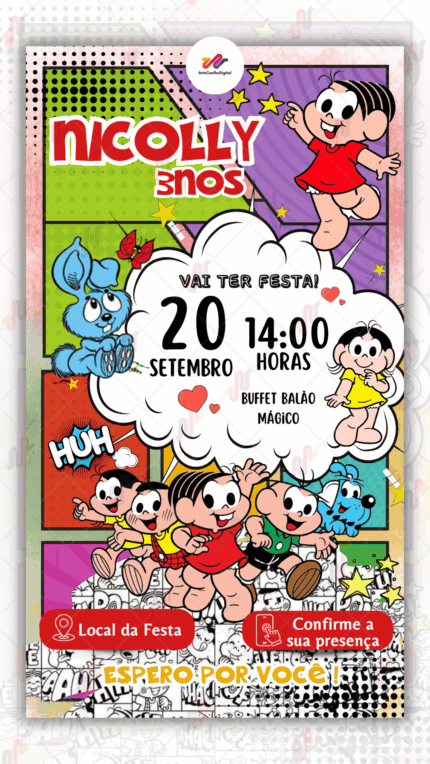 Convite Interativo Turma da Monica