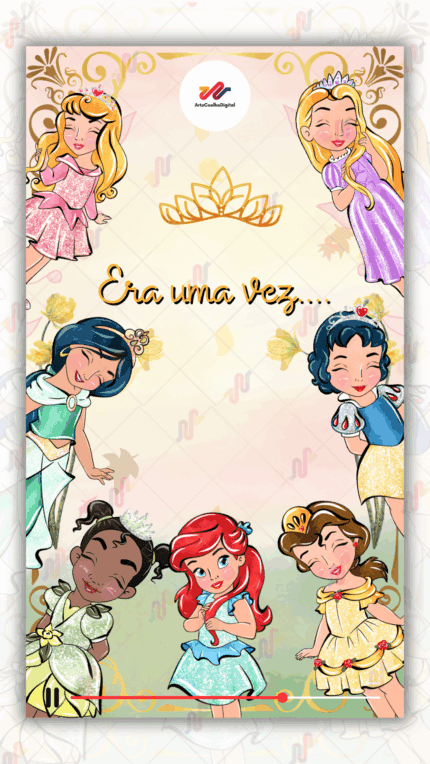 Convite Animado Princesas Disney