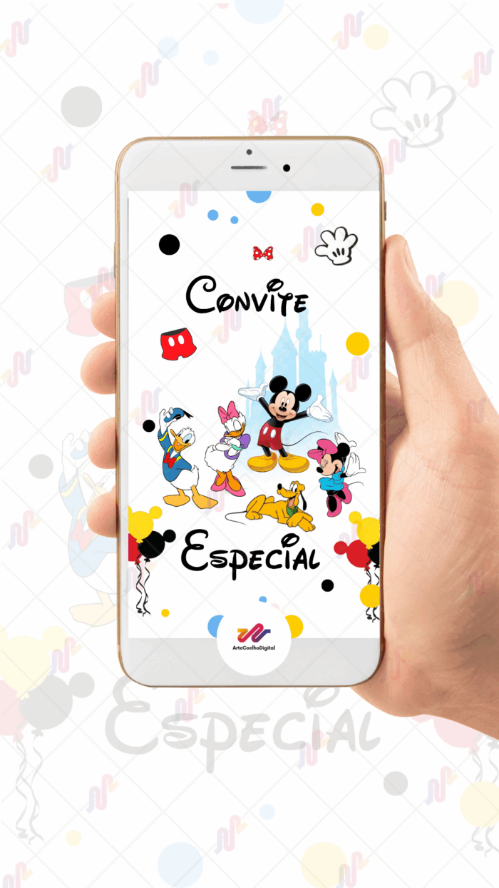 Convite Animado Plus Turma do Mickey - Imagem 2