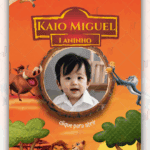 Convite Interativo Gold Plus Rei leão