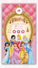 Convite Interativo Princesas Disney