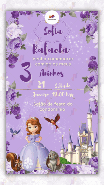 Convite digital Princesa Sofia