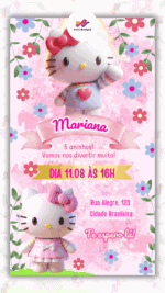 Convite Digital Hello Kitty