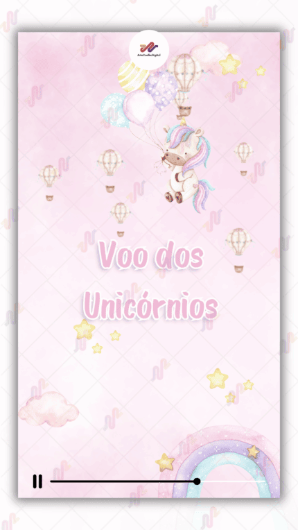 Convite Animado Plus Unicórnio