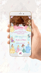 Convite Animado Princesas Disney - Imagem 2