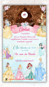 Convite Animado Princesas Disney