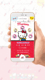 Convite Digital Hello Kitty - Imagem 2
