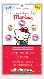 Convite Digital Hello Kitty