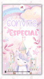 Convite Animado Plus Unicórnio