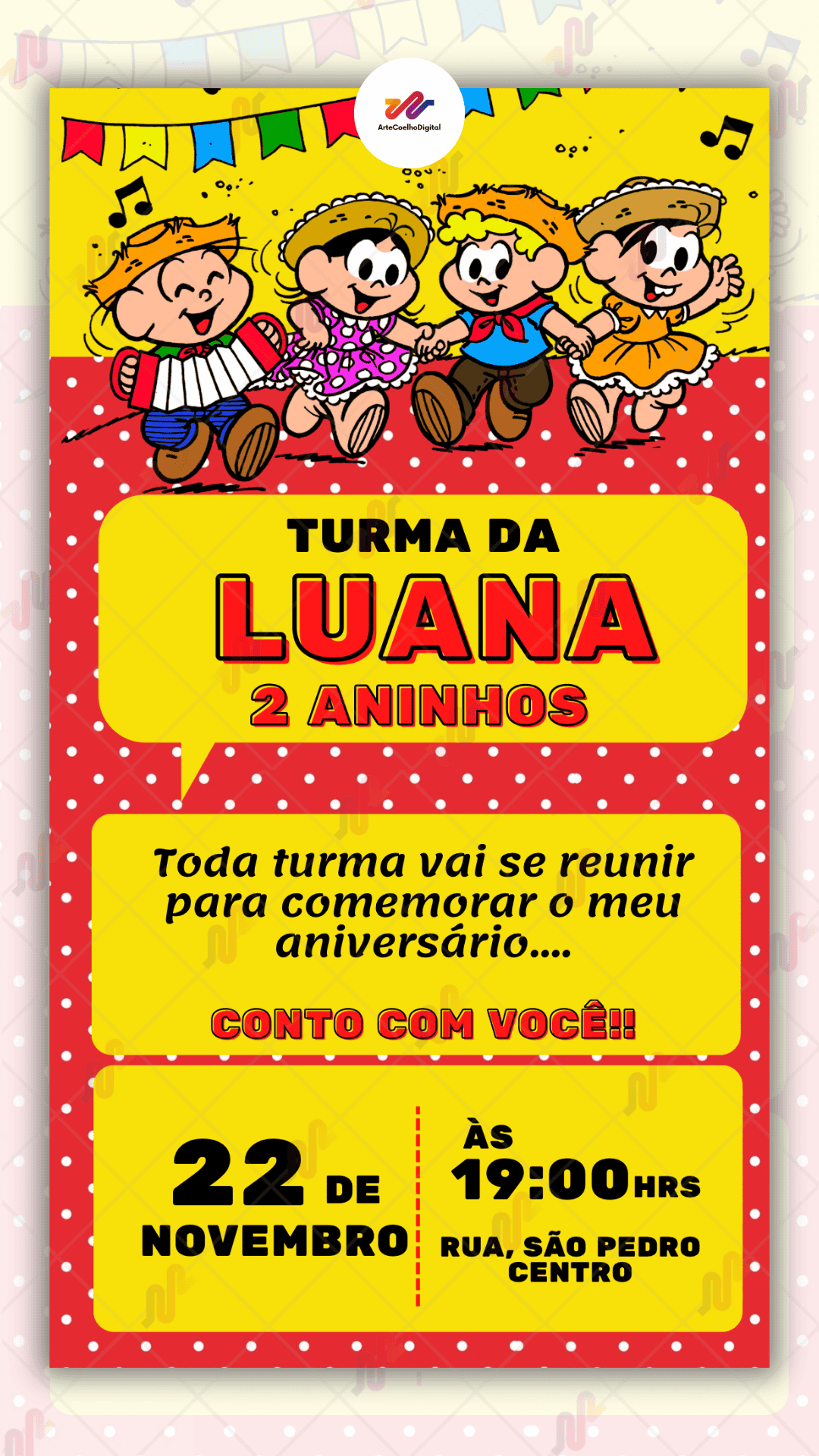 Convite Digital Turma da Monica