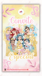 Convite Animado Plus Princesas Disney
