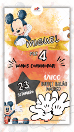 Convite Animado Simples Mickey