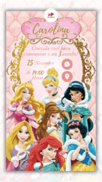Convite Interativo Princesas Disney