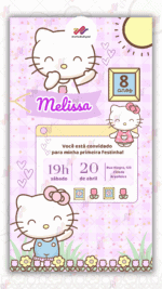 Convite Digital Hello Kitty