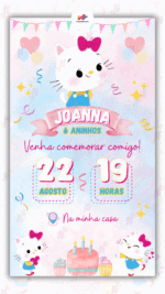 Convite Digital Hello Kitty