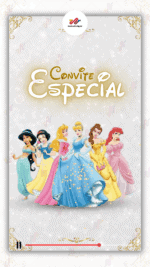 Convite Animado Plus Princesas Disney