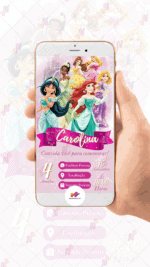 Convite Interativo Princesas Disney - Imagem 2