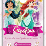 Convite Interativo Princesas Disney