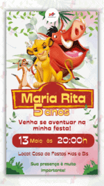 Convite digital Rei Leão