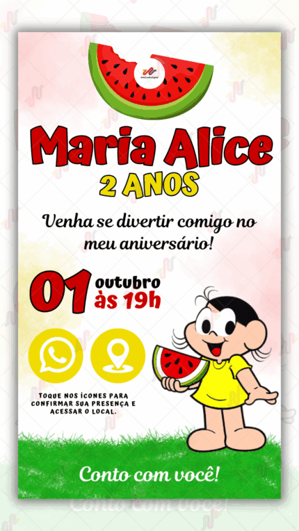 Convite Interativo Magali Turma da Monica