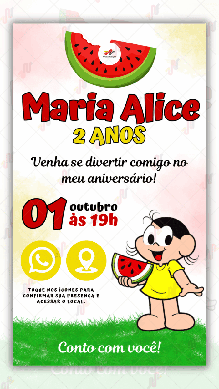 Convite Interativo Magali Turma da Monica - Imagem 1