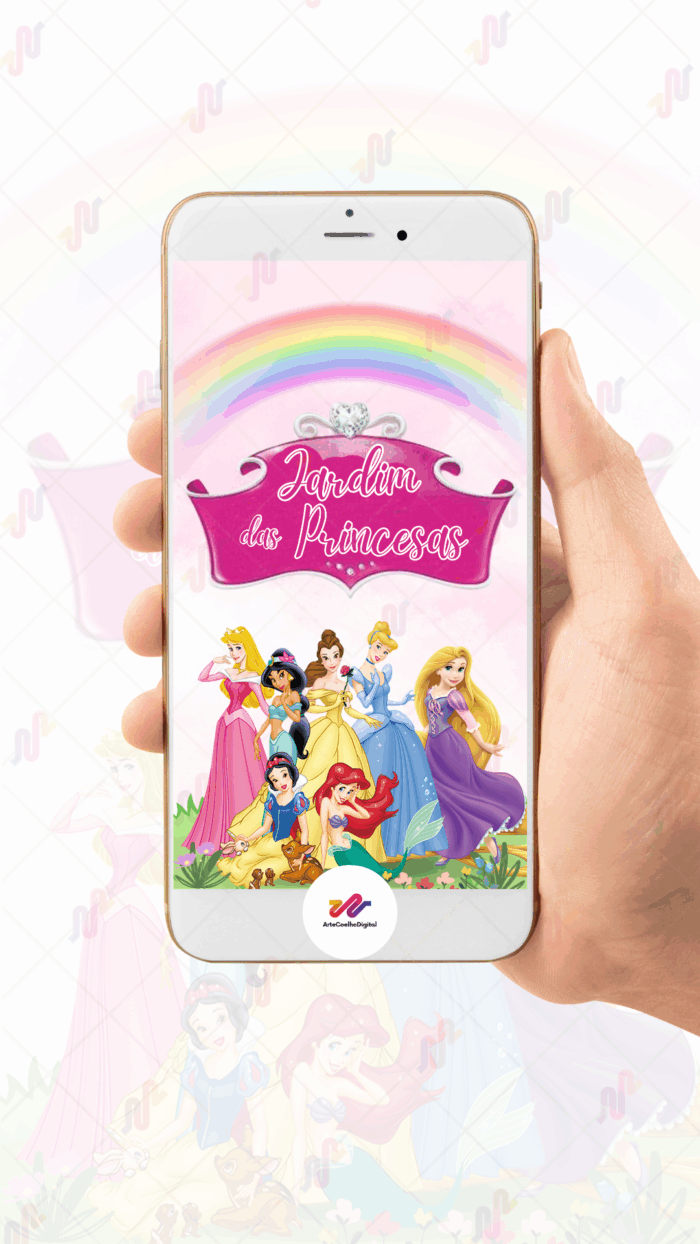 Convite Animado Plus Princesas Disney - Imagem 2