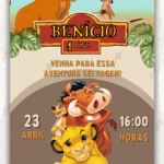 Convite Animado Simples Rei leão