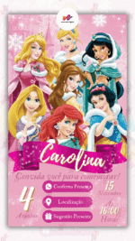 Convite Interativo Princesas Disney