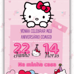 Convite Digital Hello Kitty