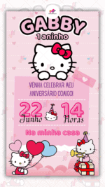 Convite Digital Hello Kitty